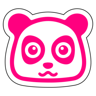 Adorable Cute Panda Sticker (Hot Pink)